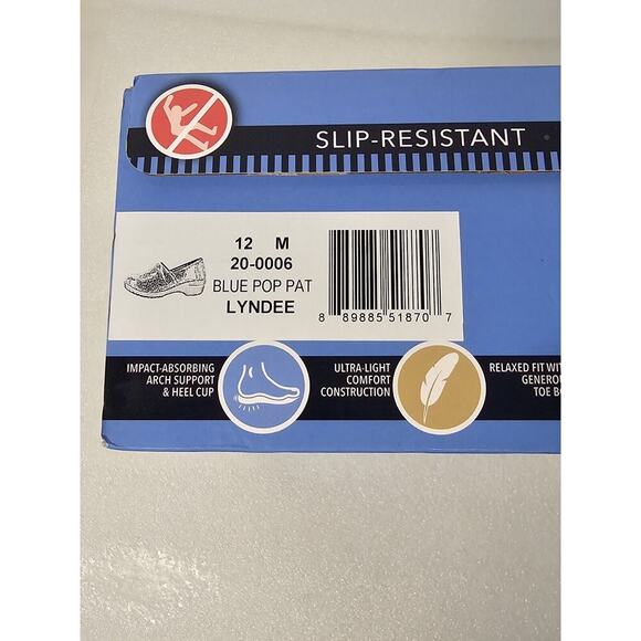 Easy Works Lyndee Women's Slip On Blue Pop Pat New In Box Size 12 M Slip Resista - Picture 7 of 7